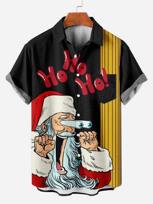 Men's Christmas Funny Graphic Short Sleeve Hawaiian Shirt